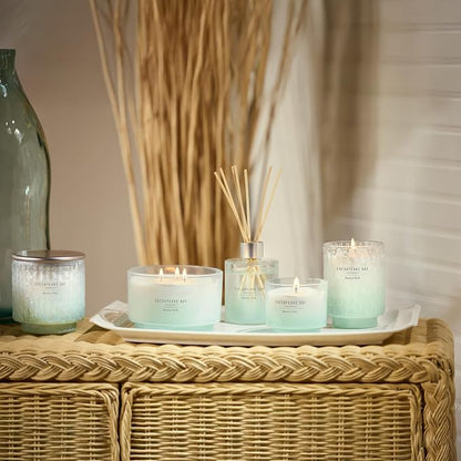Chesapeake Bay, 11oz Marine Drift Scented Candle, Mood Evoking Fragrance, Textured Sea Glass-Inspired Jar, Premium Soy Blend Wax with Essential Oils, Coastal Fragrance for Home Décor or Gifting