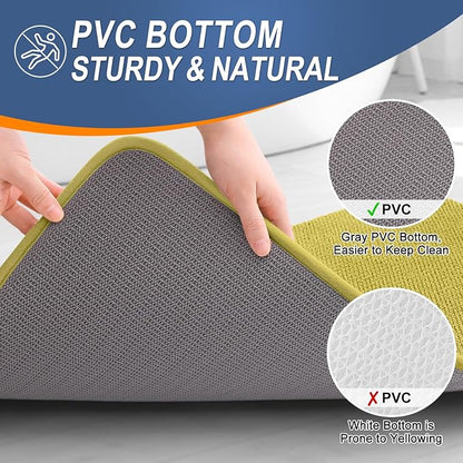 OLANLY Memory Foam Small Bathroom Rugs 24x16, Absorbent Mat, Deep Mustard | Soft Quick Dry Bath Rugs, Non-Slip Carpet, Machine Washable Mat for Bathroom Floor, Tub and Shower, Home Decor Accessories