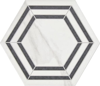Daltile Perpetuo 8" Glazed Porcelain Hexagon Decorative Accent Wall Tile in Matte Bridal (25 pieces per carton) (9.37 swft per carton)
