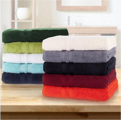 Superior Ultra-Soft Cotton Bath Towel Set, Quick-Dry, Absorbent, Shower, Spa Basics, Large Towels, Bathroom Sets, Bath Essentials, Solid, Double Line Dobby Border, 2 Pack, Set of 2, Chocolate Brown