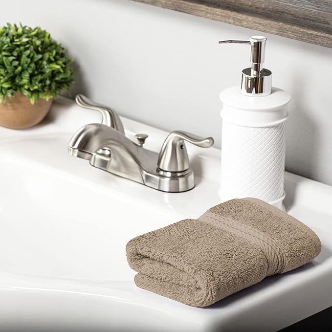 Superior Egyptian Cotton Ultra Plush & Absorbent, 10 Piece Set, Latte | Quick Dry, Soft Luxury Towel Set, Bath Essentials, Guest Bath, Spa, 2 Bath, 4 Hand, 4 Face Towels, Madeline Towels