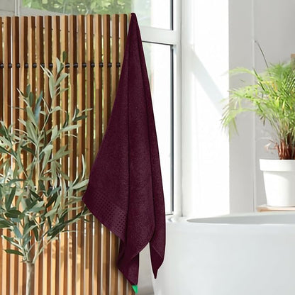 GLAMBURG Ultra Soft 4 Pack Oversized Bath Towel Set 27x54 inches, 100% Cotton Bath Towels, Highly Absorbant Compact Quickdry & Lightweight Towel, Ideal for Gym Travel Camp Pool - Burgundy