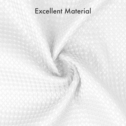 AmazerBath White Shower Curtain 76 Inches Long, Waffle Shower Curtains for Bathroom, Cloth Shower Curtain Fabric Heavy Duty 240GSM, Thick Bathroom Shower Curtains Premium Polyester, 72x76 Inches