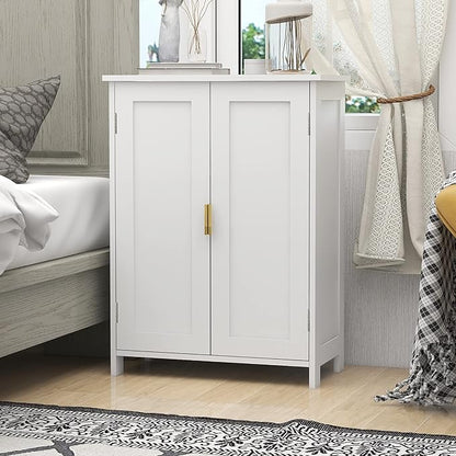 TaoHFE White Bathroom Storage Cabinet,Bathroom Cabinets Freestanding with 2 Doors,Towel Cabinet for Bathrooms,Restroom Cabinets,Small Storage Cabinet for Office,Restaurant,Living Room