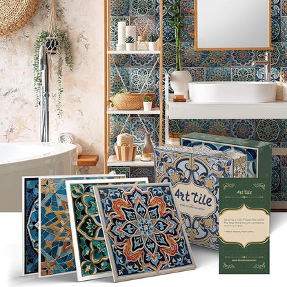 6x6 in Wall Tile Decals Stick on Backsplash for Kitchen,24Pcs | 1.6mm-Thick FOAM+PE Tile Stickers,Self-adhesive Tiles Bathroom,Cabinets,RVs