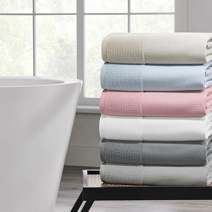 Modern Threads Waffle-Rib 6-Piece Towel Set – Premium Cotton Bath Towels, Ultra-Absorbent & Soft, Elegant Waffle Texture for Bathroom & Spa, Oyster