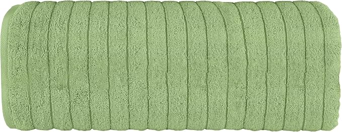 Elegant Comfort 100% Turkish Cotton Corduroy Ribbed Luxury Jumbo Bath Towel Ultra Soft - 35 x 70 Inch - Luxury Spa Premium Hotel Quality Highly Absorbent and Quick Dry Large Bath Towel, Sage