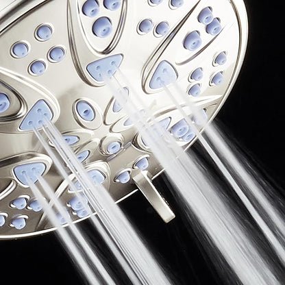 AquaDance Antimicrobial – Anti-Clog High-Pressure 6-Setting Shower Head with Microban Nozzle Protection from Growth of Mold, Mildew & Bacteria for Stronger Shower! 4" Sunset Blue