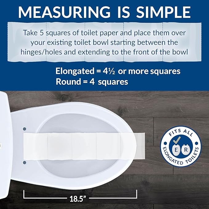 Mayfair Cameron Bone Toilet Seat, Non Slip Heavy Duty Wood, Easy Clean, Made in USA, Elongated