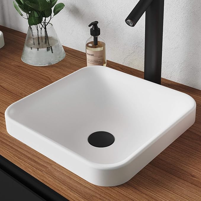 Kraus KSR-9MW Natura Bathroom Sink, Matte White