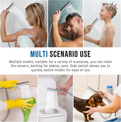 G-Promise All Metal Round 3 Function Handheld Shower Head(Chrome) | All Metal Construction, 3 Function Modes with Massage, Modern Look, Push Switch, Easy Installation
