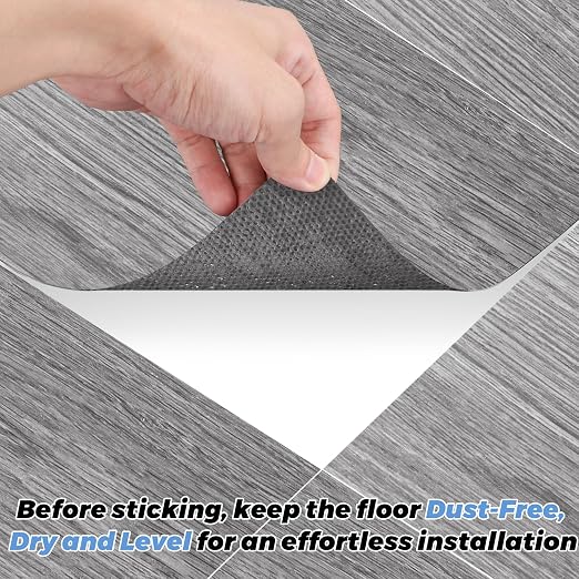 Vinyl Flooring 12"x12" Peel and Stick Floor Tile Vertical Grey Wood | 40 Sheet Waterproof Vinyl Floor Tiles Self Adhesive Floor Tiles Clearance Sticky Laminate Flooring Stick on Bathroom Kitchen
