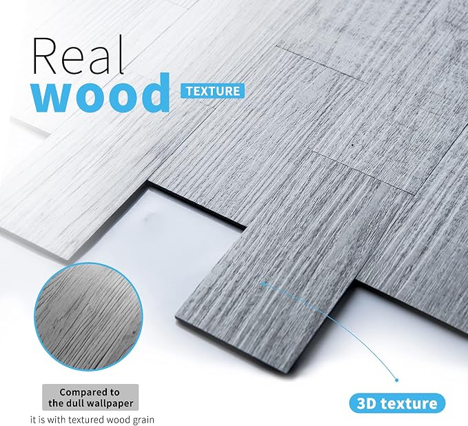 Art3d Peel and Stick Backsplash, Stick on Wall Tile, 10-Pack, White-Washed | PVC, Self Adhesive, Splash Resistant, Multi-Surface Compatibility, Ideal for Kitchens, Fireplaces, Stair Areas