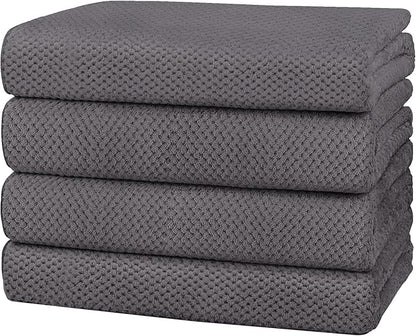 HOMEXCEL 4PK Bath Towel Set, 30x60 in, Absorbent Large Towels for Bathroom | Ultra Soft, Lightweight, Quick Dry Towels for Pool, Beach, Swim, Yoga, SPA, Grey