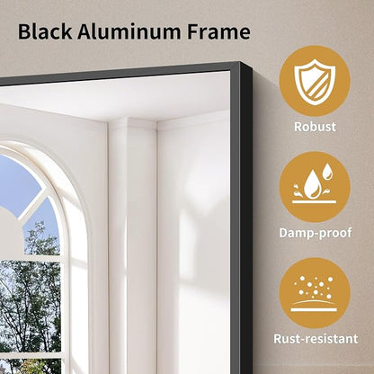 YIROMAN Bathroom Mirror 18"x24", Black Bathroom Mirrors for Over Sink with Aluminum Frame, Rectangular Vanity Mirror with Right Angle, Wall Mirror for Oversink, Vanity, Bedroom, Living Room