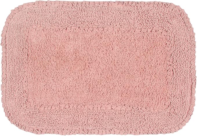 Home Weavers Radiant Collection 100% Cotton Bathroom Rugs Set, Machine Washable Rug, Extra Soft and Absorbent Bath Rug, Kitchen Mat, Bath Mat Set, Bath Floor Mat Non Slip, 17"x24" Rectangle, Pink