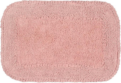 Home Weavers Radiant Collection 100% Cotton Bathroom Rugs Set, Machine Washable Rug, Extra Soft and Absorbent Bath Rug, Kitchen Mat, Bath Mat Set, Bath Floor Mat Non Slip, 17"x24" Rectangle, Pink