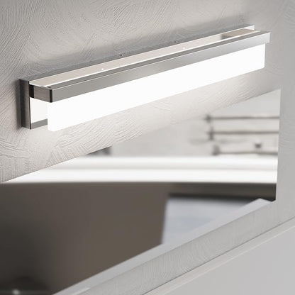 LED Bathroom Vanity Light Fixture Over Mirror 32.3 inch Modern Rectangle Finishing Bath Vanity Lighting Bar 4000K Daylight Wall Sconce (Chrome)