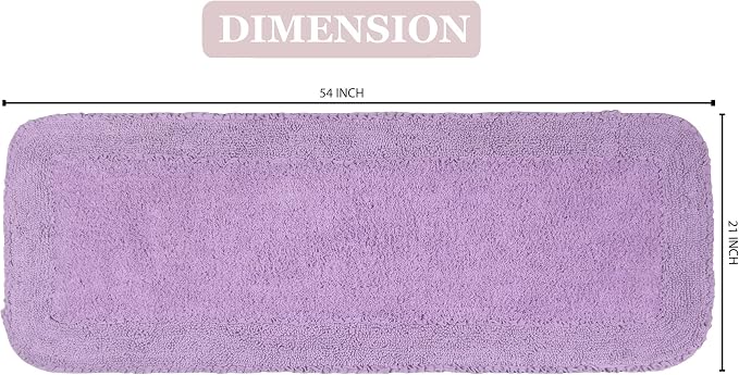 Home Weavers Radiant Collection 100% Cotton Bathroom Rugs Set, Washable Rug, Soft Cotton Extra Soft and Absorbent Bath Rug, Kitchen Mat, Bath Mat Set, Bath Floor Mat Non Slip, 21"x54" Runner, Purple