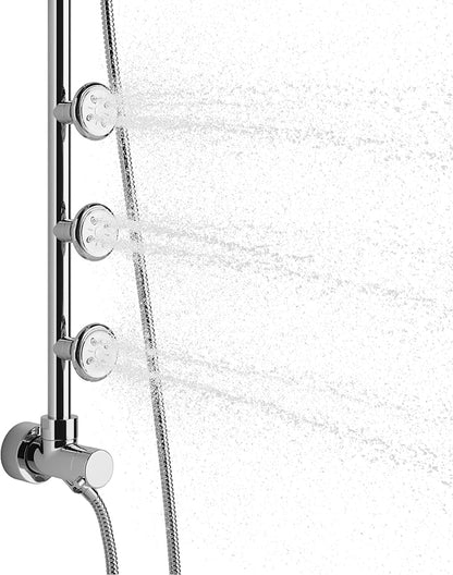 Lanikai Rain Shower Head with Handheld Spray Combo - 1028-CH-1.8GPM, Polished Chrome - 8" Rain Showerhead with Handheld Sprayer, 3 Spray Jets, 5-Function Rainfall Shower Head with Hose, 1.8 GPM