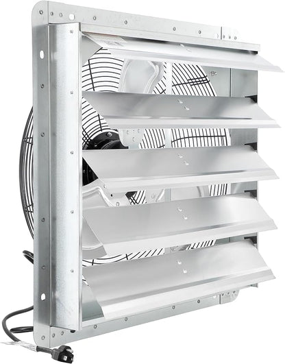 Vie Air Shutter Exhaust Fan with Power Cord – High-Performance Ventilation for Indoor/Outdoor Spaces, Energy-Efficient Cooling - Vent fan for Commercial, Greenhouse, Attic, Shed & Shop (20 Inch)