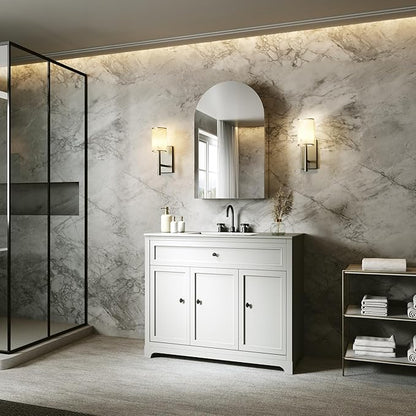 20x32 Bathroom Medicine Cabinet with Mirror,Aluminum Alloy Frame with Mirror Side Panels,Surface or Recessed Medicine Cabinet with Adjustable Shelves,Assembly Required,Hinge On The Left