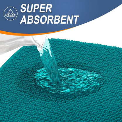 OLANLY Thick Memory Foam Bathroom Rugs 30x20, Absorbent Bath Mat, Deep Lake | Soft Quick Dry Bath Rugs, Non-Slip, Machine Washable Carpet for Bathroom Floor, Tub and Shower, Home Decor Accessories