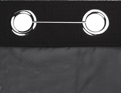 River Dream Cotton Blend Fabric Shower Curtain Set with Liner, Black, 71x86 | Waffle Weave, No Hook Needed, with Snap in Replacement Liner, Top Sheer Window, Hotel Quality for Bathroom, Extra Long