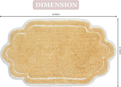 Home Weavers Allure Collection 100% Cotton Tufted Bathroom Rug, Soft and Absorbent Bath Rugs, Non-Slip Bath Carpet, Machine Wash Dry Bath Mats for Bathroom Floor, 21"x34" Bath Rug, Yellow