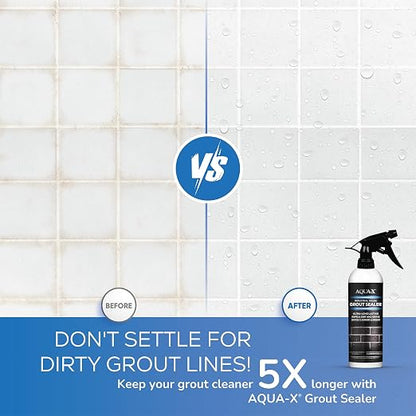 16 Oz. Grout Sealer, Clear Grout and Tile Sealer, Natural Finish, Professional Grade, Indoor & Outdoor, Fast Dry and Long Lasting Protection
