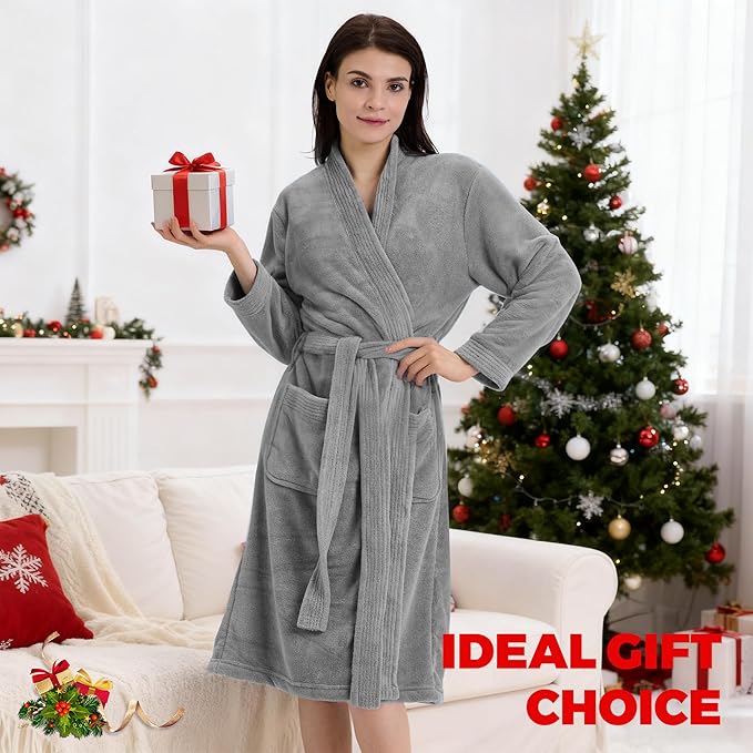 Towel Robe for Women – Soft Absorbent Kimono Bathrobe, Quick-Dry Spa Shower & Hotel Use