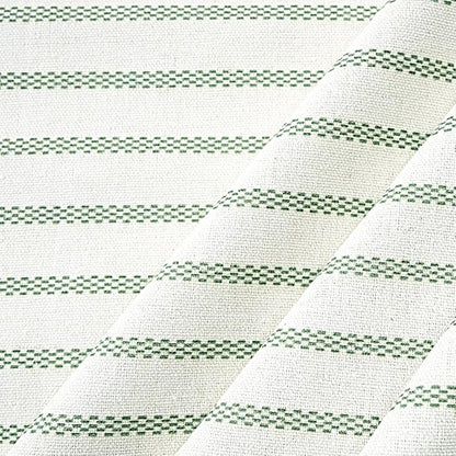 DOSLY IDÉES Farmhouse Shower Curtain, Beige and Green Stripe, Button Curtain, Linen and Cotton Blend Fabric, Rustic Charm Country Chic Style, 72x72 in