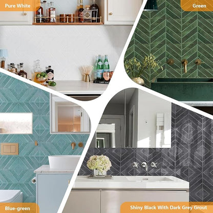 STICKGOO Herringbone Peel and Stick Backsplash Sample Kit, 6.3 x 4.9 in | Quarter-Size Color Samples, Preview the Look and Feel Before Buying, Multiple Colors, Thicker Vinyl, Kitchen/Bathroom