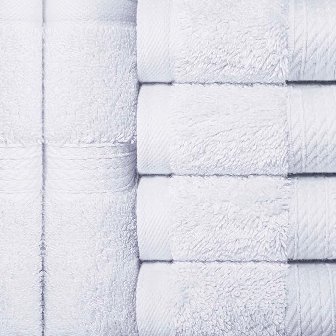Superior Egyptian Cotton Plush & Absorbent, Face Towel Set of 6, White | Quick Dry, Soft Luxury Towel Set, Bath Essentials for Bathroom, Guest Bath, Spa, 2 Piece Face, Madeline Towels