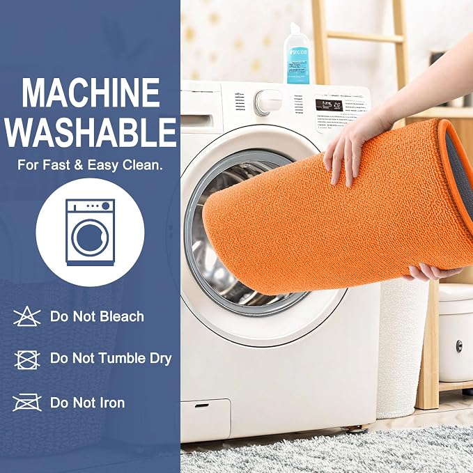 OLANLY Thick Memory Foam Bathroom Rugs 30x20, Absorbent Bath Mat, Orange | Soft Quick Dry Bath Rugs, Non-Slip, Machine Washable Carpet for Bathroom Floor, Tub and Shower, Home Decor Accessories