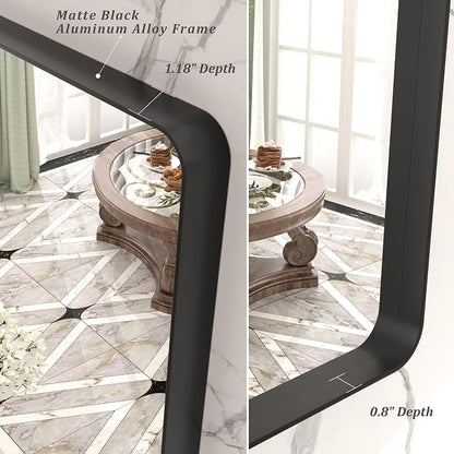 20x24 Inch Black Metal Framed Bathroom Mirror for Wall | Matte Black Bathroom Vanity Mirror, Anti-Rust, Rounded Rectangle, Hangs Horizontally or Vertically