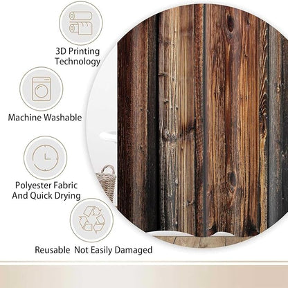 96 inch Extra Long Rustic Shower Curtain, Barn Door Shower Curtain 69X96IN Fabric Vintage Brown Wood Board Cloth Shower Curtains for Bathroom, Farmhouse Waterproof Bathroom Decor Curtains ﻿