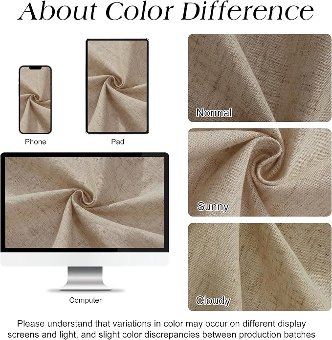 Linen Shower Curtain 78 Inch Long Shower Curtains Set with Hooks for Bathroom Boho Farmhouse Fabric Neutral Cloth Modern Cottage Core Waterproof,Eggshell Beige
