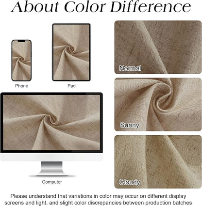 Linen Shower Curtain 78 Inch Long Shower Curtains Set with Hooks for Bathroom Boho Farmhouse Fabric Neutral Cloth Modern Cottage Core Waterproof,Eggshell Beige