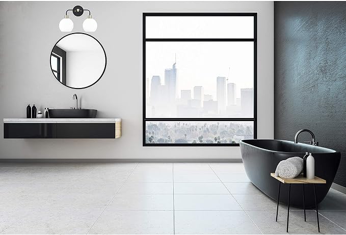 Lukasa Modern Bathroom Vanity Lights Fixtures 2-Lights Over Mirror Lighting Matte Black with Brushed Nickel Vanity Lights for Bathroom Light Fixtures Frosted Glass Covers, UL Listed