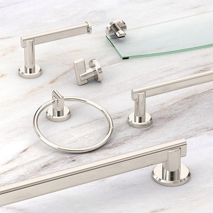 Gatco 5475 Locke Single Robe Hook, Wall Mounted Hook for Bathroom Towels & Robes, Polished Nickel