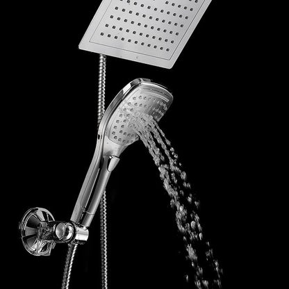 Dream Spa Ultra-Luxury 9" Rainfall Shower Head/Handheld Combo. Convenient Push-Button Flow Control Button for easy one-handed operation. Switch flow settings with the same hand! Premium Chrome | Enjoy Extra-wide Flow Coverage and Convenient Push-button...
