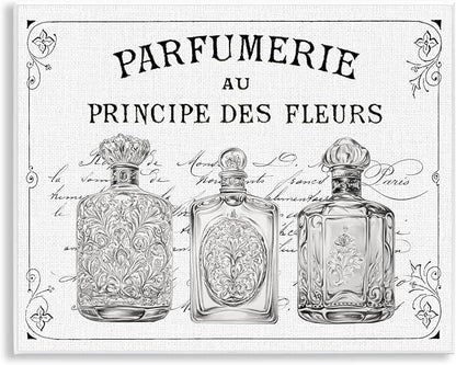 Vintage French Perfumery, 11 x 14 Inch Mounted Print on Wall Plaque | Stupell Industries · By Lettered and Lined · Ready to hang · Elegant French country charm for bathroom or hallway