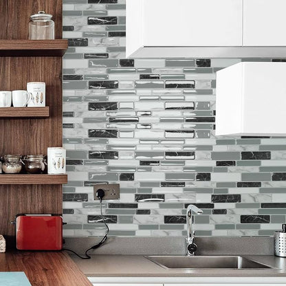 Art3d 12 x 12 Inch Vinyl Peel and Stick Backsplash, 20-Pack, Marble Grey | Waterproof, Lightweight, Self Adhesive, Easy to Install, No Residue, for Kitchen & Bedroom Decor, Ideal for Recently Moved