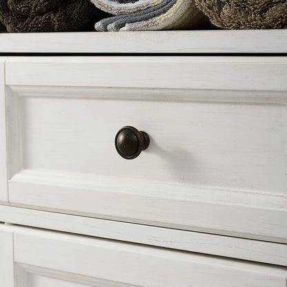 Crosley Furniture Tara Linen Storage Cabinet and Bathroom Organizer with a Drawer and Shelves, Vintage White