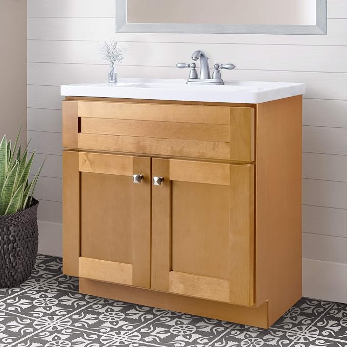 Design House Brookings Bathroom Vanity, 30", Modern Birch | Freestanding, Contemporary/Modern, Wood, Bath, 214544