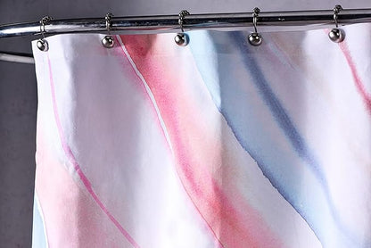 Maison d' Hermine Shower Curtain 100% Cotton One Panel 70"x72" Washable Fabric Shower Curtains for Bathroom, Easy Hanging with 12 Button Holes - Spa Easter Gifts (Pale Garden - Sweet Marbles)