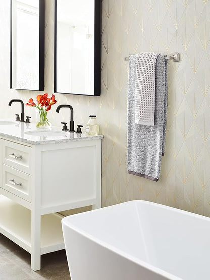 Amerock BH36093G10 | Brushed Nickel Towel Bar | 18 in (457 mm) Towel Rack | Stature | Bathroom Towel Holder | Bathroom Hardware | Bath Accessories
