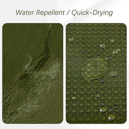 Long Waffle Army Green Shower Curtain, Heavy Duty Fabric Shower Curtain with Waffle Weave Hotel Quality Bathroom Shower Curtains, 72 x 78 Inches