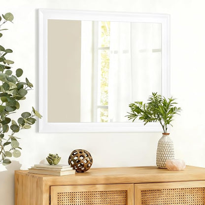 White Wall Mirror for Bathroom,Rectangle Large 30 x 36 inch Vanity Mirrors | Rustic Hanging Mirror for Living Room,Bedroom,Entryway
